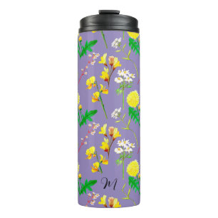 Delikate Wildblumen lila. Custom. Thermosbecher