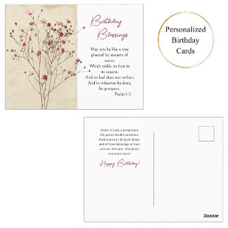 Delikate Wüste Wildblumen Orthodox Geburtstag Postkarte