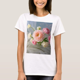 Delikate Zeitlose Elegante Rosa Blume T-Shirt