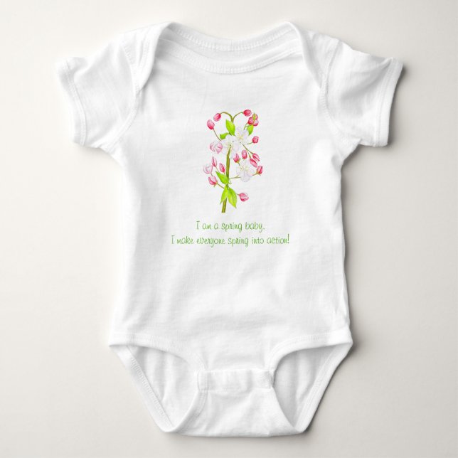 Delikater Frühling auf einem Baby Bodysuit (C) Strampler (Vorderseite)