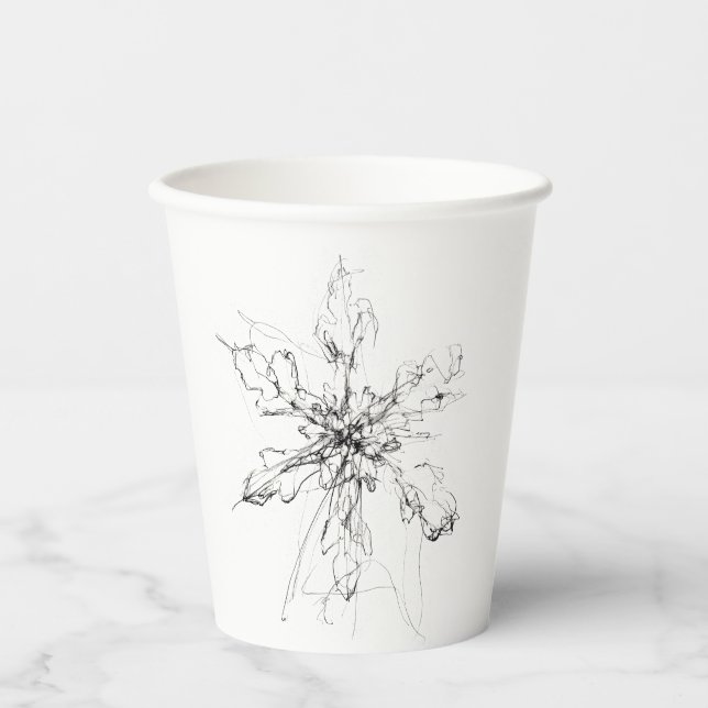 Delikater Single Snowflake Pappbecher (Vorderseite)