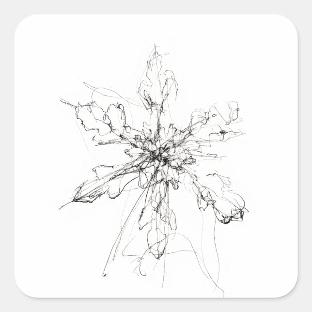 Delikater Single Snowflake Quadratischer Aufkleber (Vorderseite)