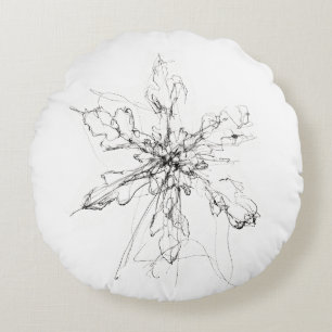 Delikater Single Snowflake Rundes Kissen