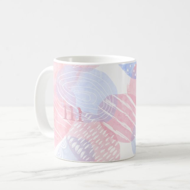 Delikatere, Abstrakte Wasserfarben und Blautöne Kaffeetasse (Vorderseite Links)