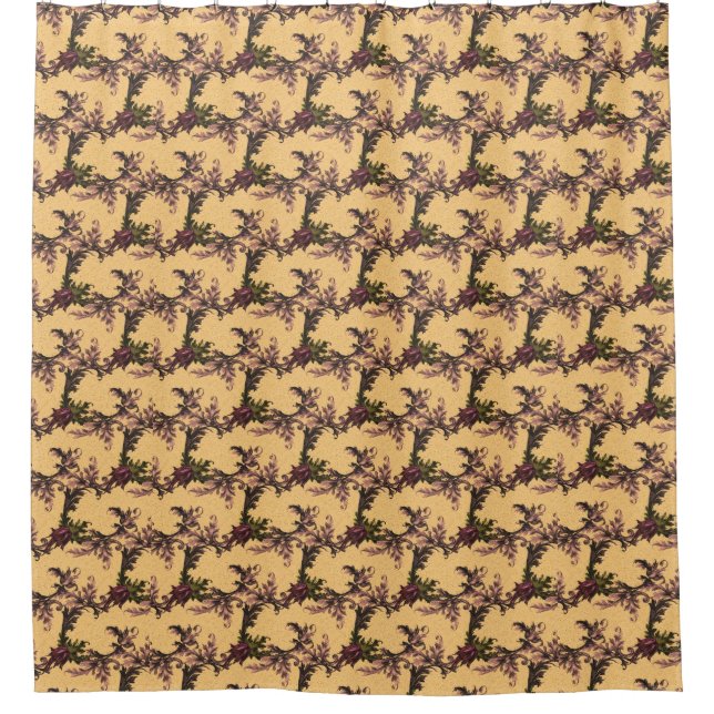 Delikates Blume Muster Duschvorhang (Vorderseite)
