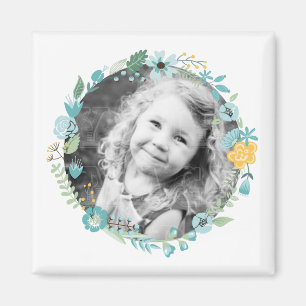 Delikates Blumenkraut Custom Foto Magnet