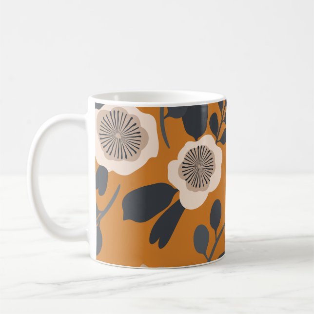 Delikates botanisches Vintages Blumenmuster Kaffeetasse (Links)
