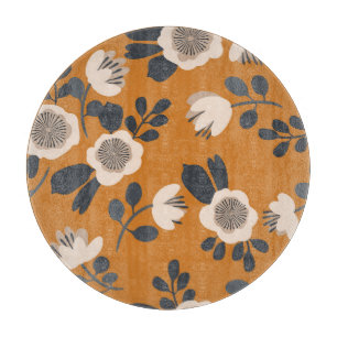 Delikates botanisches Vintages Blumenmuster Schneidebrett