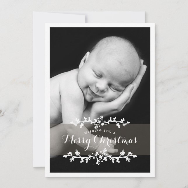 Delikates Chic Foto Frohe Weihnachten (Vorderseite)