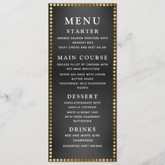 Delikates Dinner-Menü für Hochzeiten und Hochzeite Menükarte