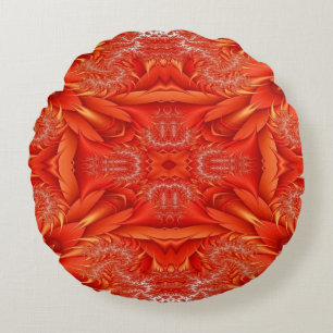 Delikates Feather Fraktal Design - rot Rundes Kissen