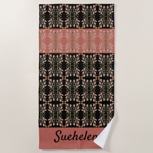 Delikates, florales Strandtuch (Vorderseite)