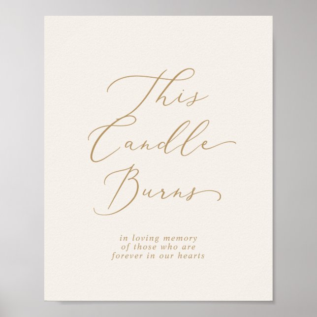 Delikates Gold und Creme: Diese Kerze Burns Memori Poster (Vorne)