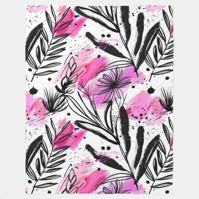 Delikates Inky Petals Muster Fleecedecke (Vorderseite)