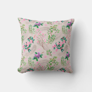 Delikates Muster mit Rhododendron-Blume und Feen Kissen
