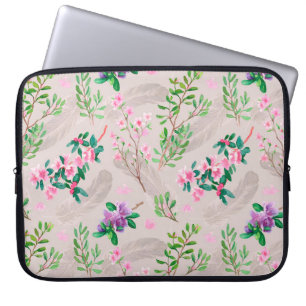 Delikates Muster mit Rhododendron-Blume und Feen Laptopschutzhülle