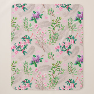 Delikates Muster mit Rhododendron-Blume und Feen Sherpadecke