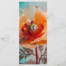 Delikates Orange Blume Lesezeichen