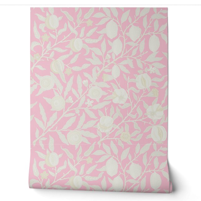Delikates Pink im Stil von William Morris Tapete (Abrollen)