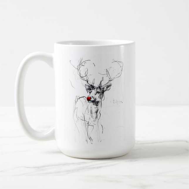 Delikates rotes Rudolf-Portrait Kaffeetasse (Links)
