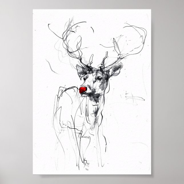 Delikates rotes Rudolf-Portrait Poster (Vorne)