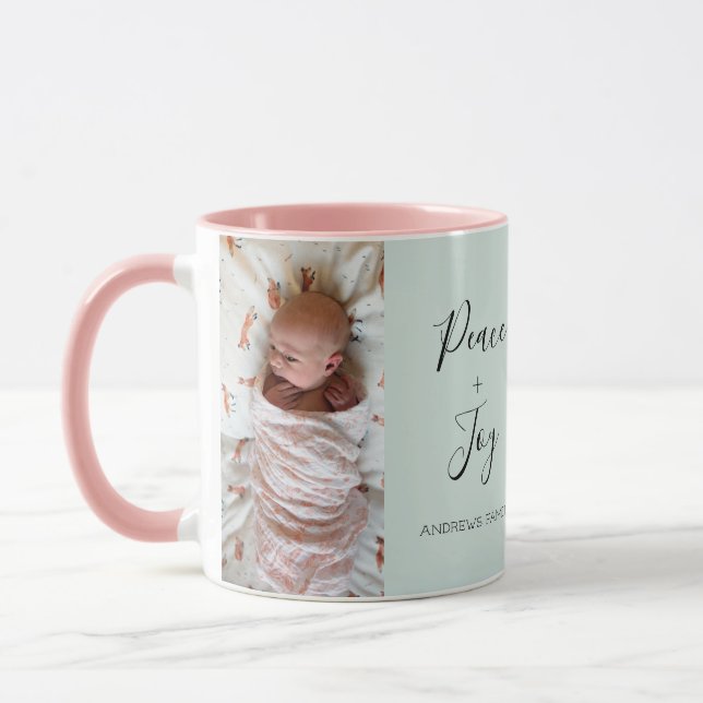 Delikates Script 2 Foto Collage Tasse (Links)