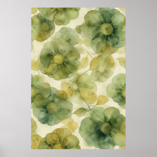 Delikates Watercolor Floral Design Poster