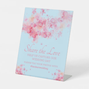 Delikates Watercolor Floral Hashtag Wedding Poster Sockelschild