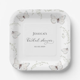 Delikates White Butterfly Garden Brautparty Pappteller