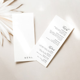 Delikates White Calligraphy Modern Wedding Menu Einladung