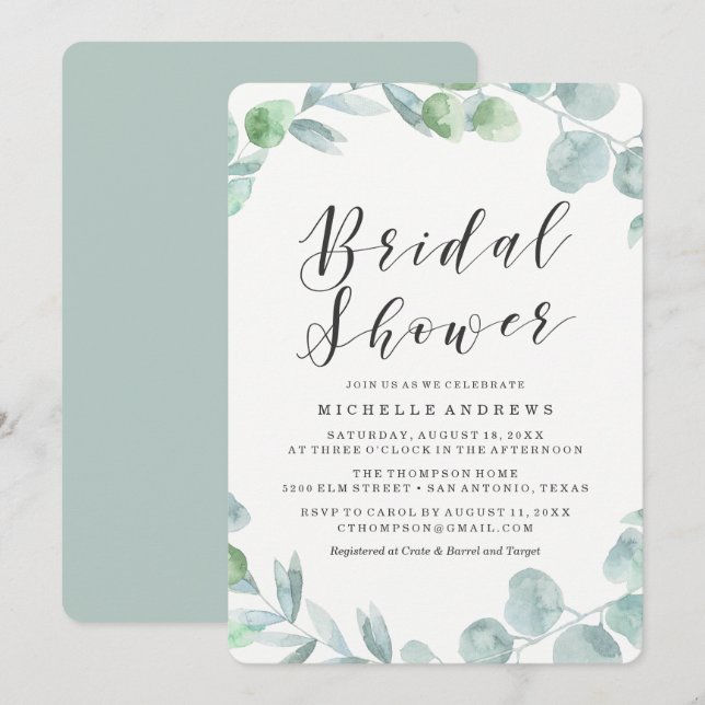 Delikatesse | Einladung zur Brautdusche (Vorne/Hinten)