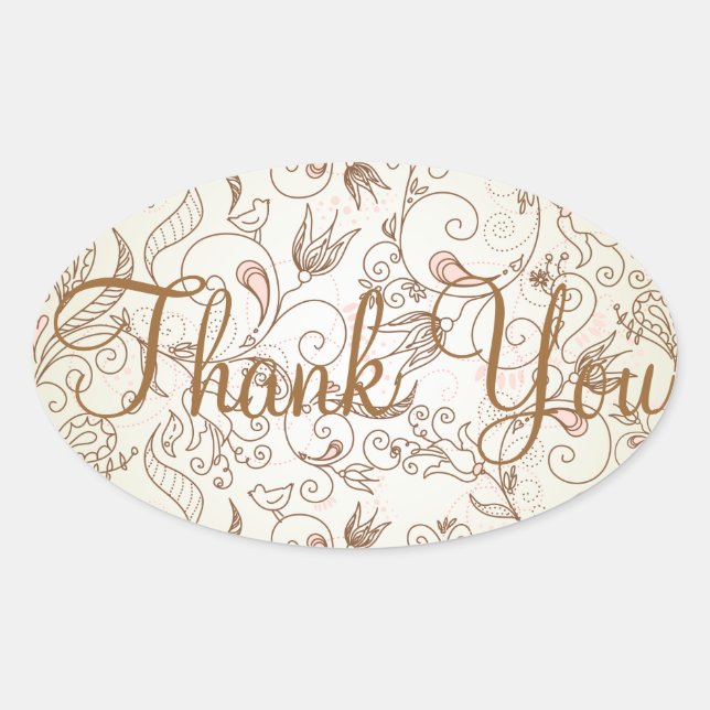 Delikatesse Floral Danke Stickers (Vorderseite)