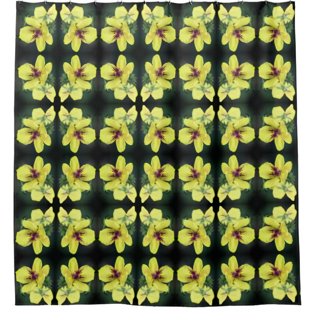Delikatesse Gelbe Wildblume Abstrakte Kunst Duschvorhang (Vorderseite)