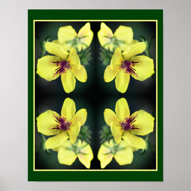 Delikatesse Gelbe Wildblume Abstrakte Kunst Poster (Vorne)