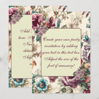 Delikatesse Pastel Sommerflorale Einladung Vorlage