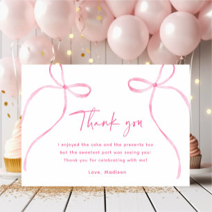 Delikatesse Pink Bow Geburtstag Dankeskarte