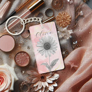Delikatesse Rosa Daisy Blume Schlüsselanhänger