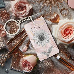 Delikatesse Rosa Daisy Blume Schlüsselanhänger