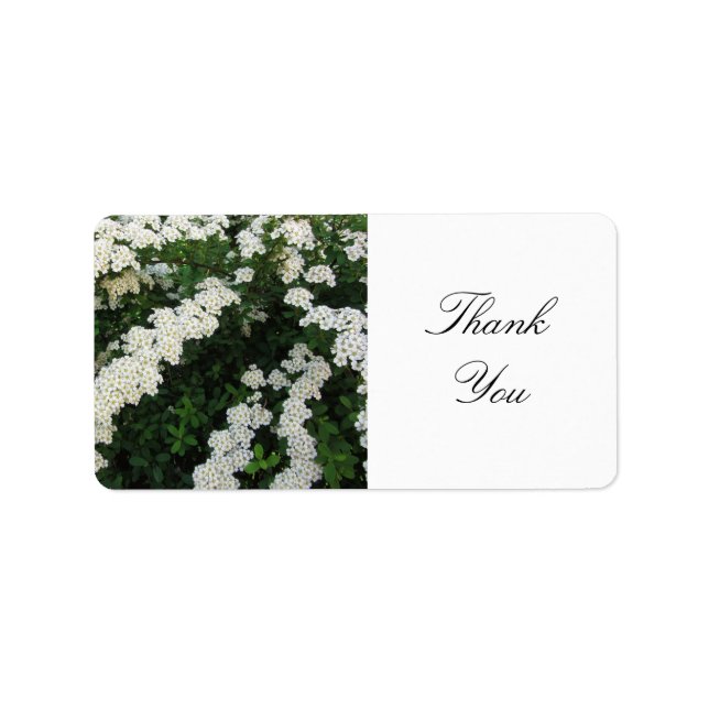 Delikatesse White Floral Vielen Dank Adressaufkleber (Vorne)