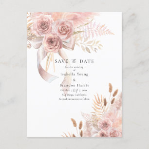 Delikatessen, Bohemisch, rosa, florale Save the Da Postkarte