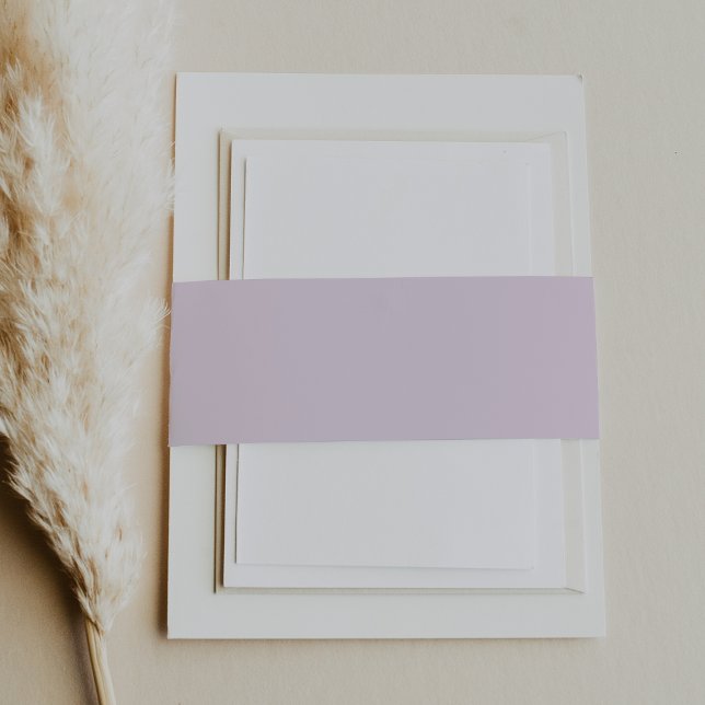 Delikatessen Einfache Schlichte Blasslavender Lila Einladungsbanderole (Delicate Simple Plain Pale Lavender Purple Wedding Invitation Belly Band)