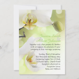 Delikatessen Frühling Weiße Orchideen Hochzeit Ein Einladung