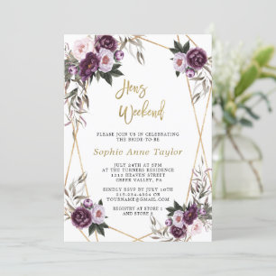 Delikatessen, Lila, floral Bachelorette Einladung