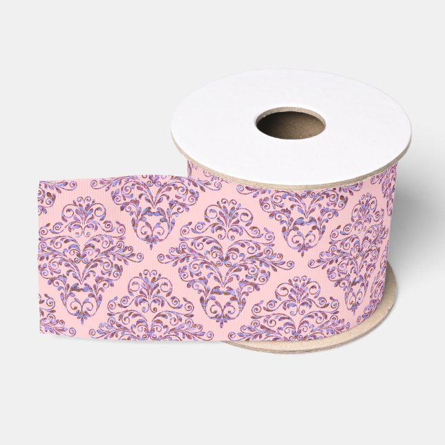 Delikatessen Rosa Ambrosia Elegante Royal Damask Ripsband (Spule)