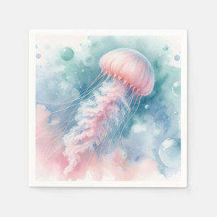 Delikatessen Rosa Wasserfarbenqualle Serviette