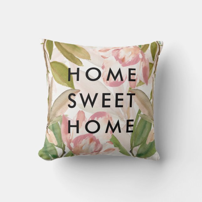 Delikatessenfloral | Zuhause Sweet Zuhause Kissen (Vorderseite)