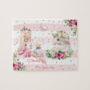 Delikatfarbener Ballerina und Einicorn Monogramm