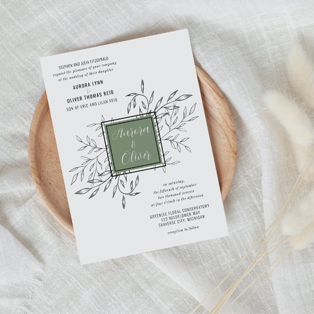 Delikatfolie | Sage Green | Einladung zur Hochzeit (Von Creator hochgeladen)