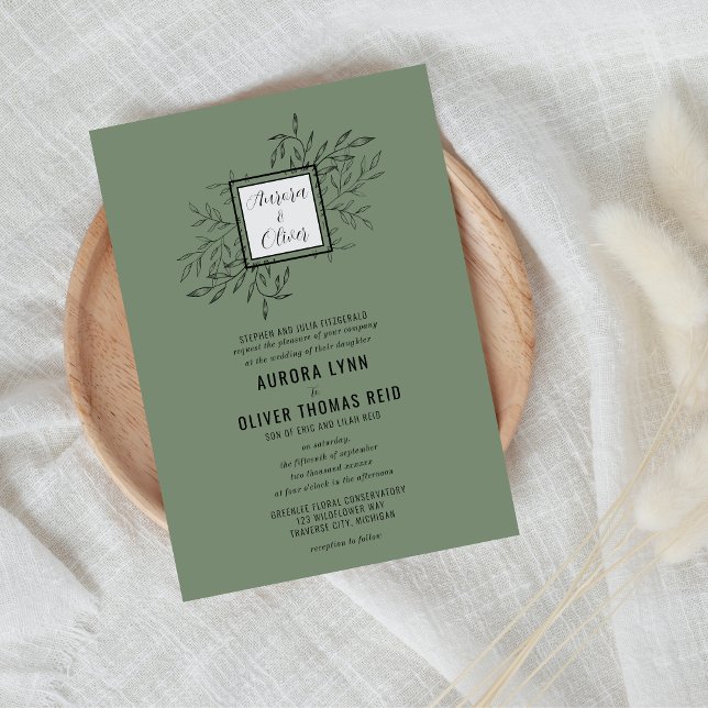 Delikatfolie | Sage Green | Einladung zur Hochzeit (Von Creator hochgeladen)