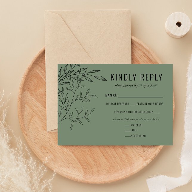 Delikatfolie | Sage Green | RSVP Karte (Von Creator hochgeladen)